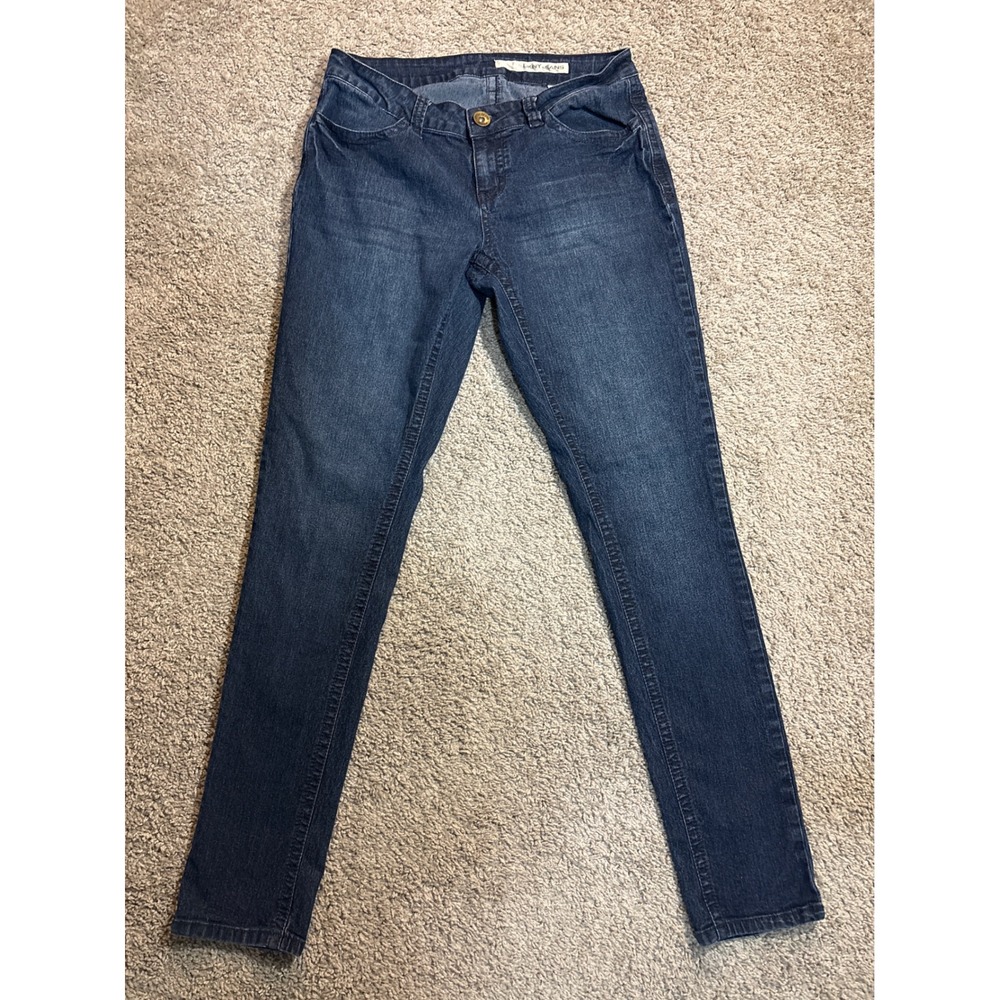 DKNY Jeans Womens Size 8 Dark Wash Skinny Denim Stretch Pants Blue Y2K